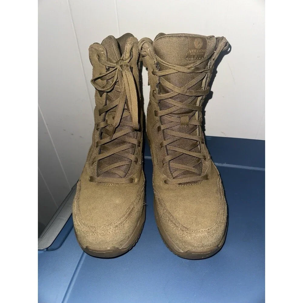 Volcom Stone Force 8” Comp Toe Tactical Boots Men Size 10M Coyote Brown VM30702